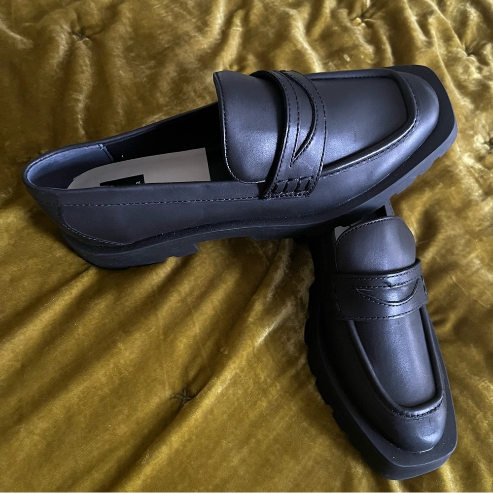Elias Leather Lug Sole Penny Platform Loafers by Dolce Vita